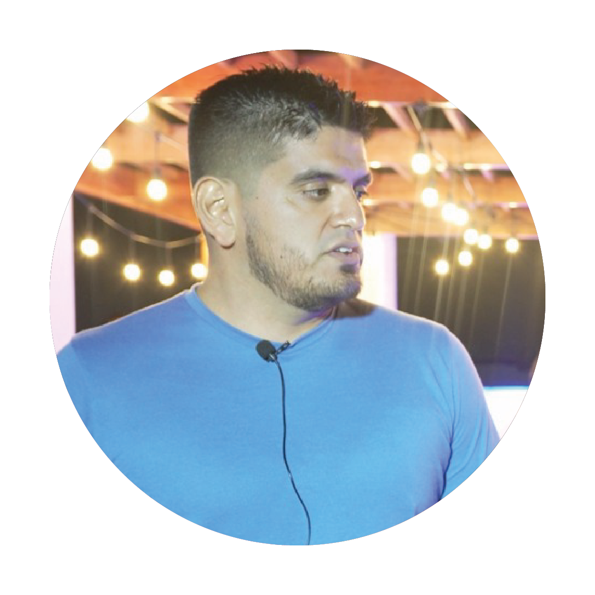 hombre azul